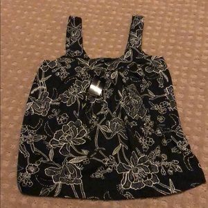 Express black floral tank top